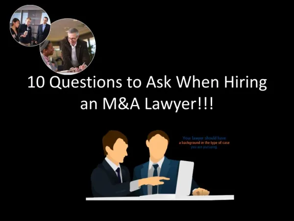 5 Questions to Ask any M&A Lawyer