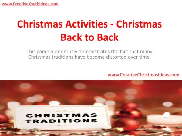 Christmas Activities - Christmas Back to Back