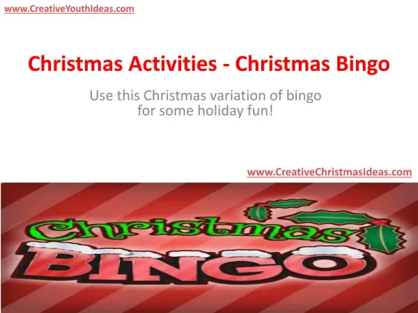 Christmas Activities - Christmas Bingo