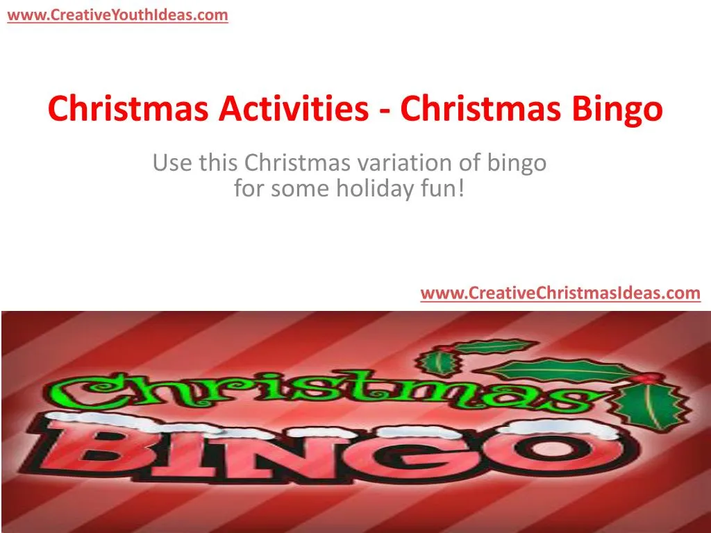 christmas activities christmas bingo