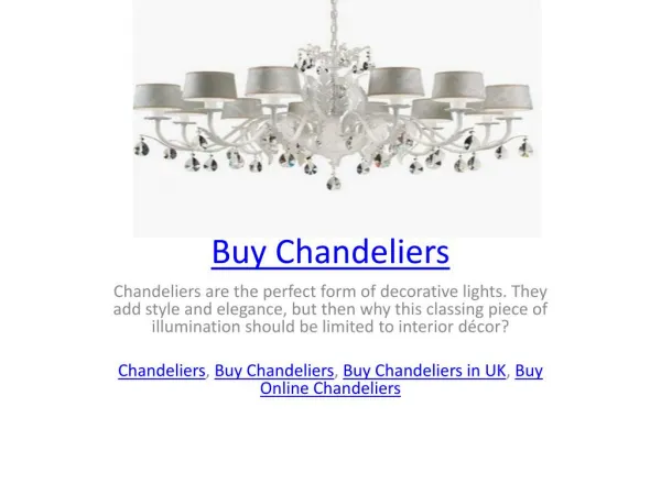 Buy Chandeliers