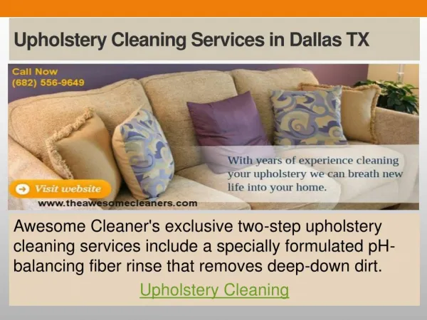 Upholstery Cleaning Services in Dallas TX