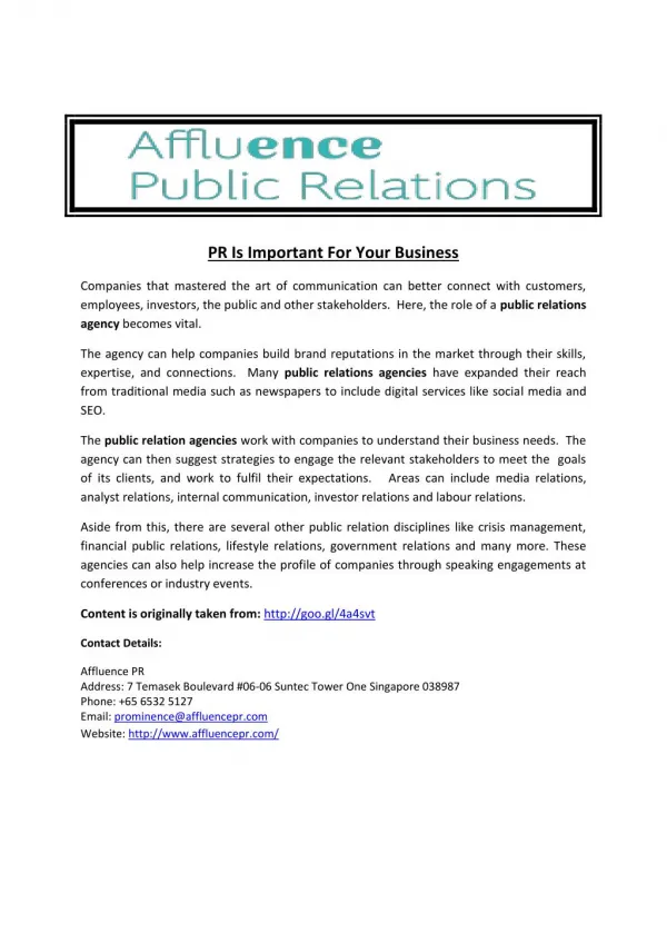 PR Is Important For Your Business