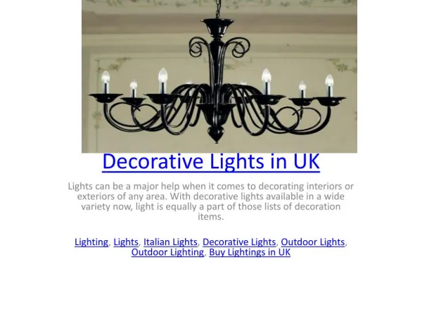Decorative Lights in UK