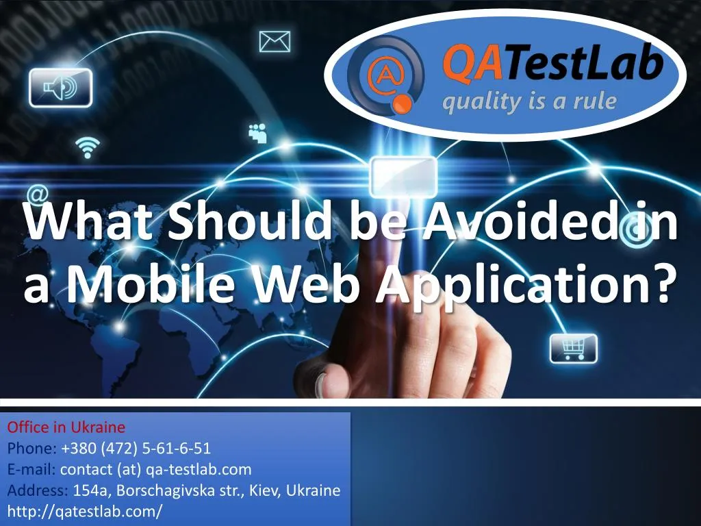 what should be avoided in a mobile web application