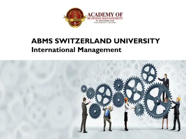 ABMS SWITZERLAND UNIVERSITY International Management