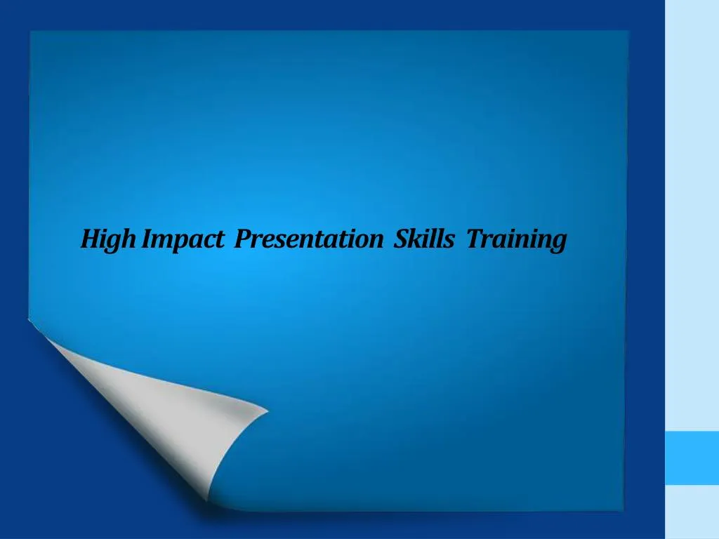 high impact presentation skills training