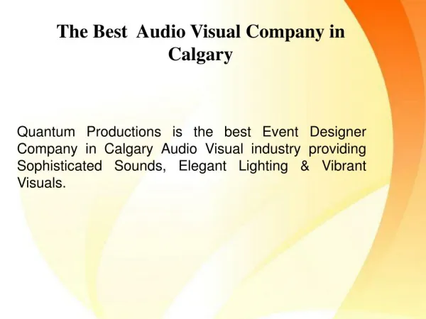 The Best Audio Visual Company in Calgary
