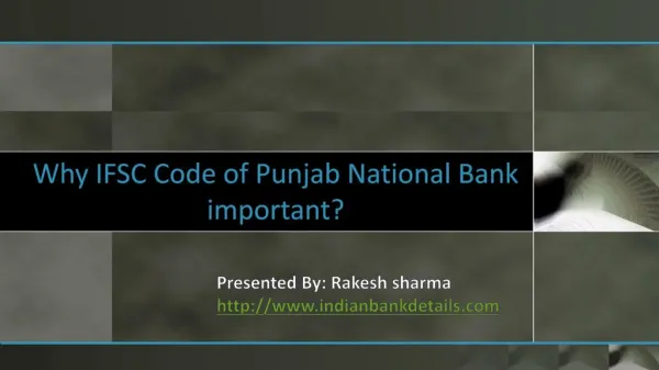 IFSC Code of Punjab National Bank