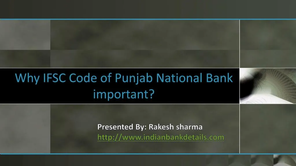 why ifsc code of punjab national bank important