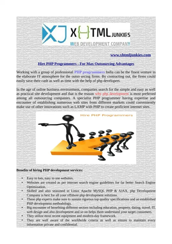 Hire PHP Programmers - For Max Outsourcing Advantages