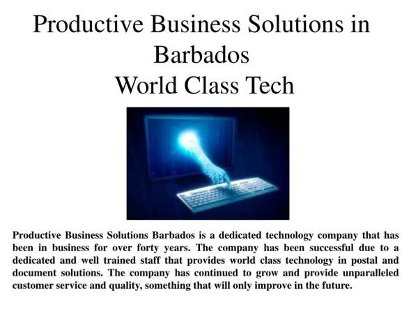 Productive Business Solutions of Barbados World Class Tech