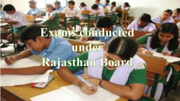 Exams Conducted Under Rajasthan Board