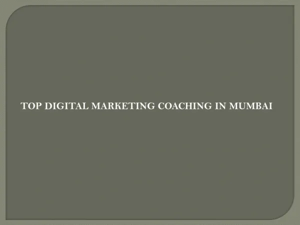 Top digital marketing coaching in mumbai