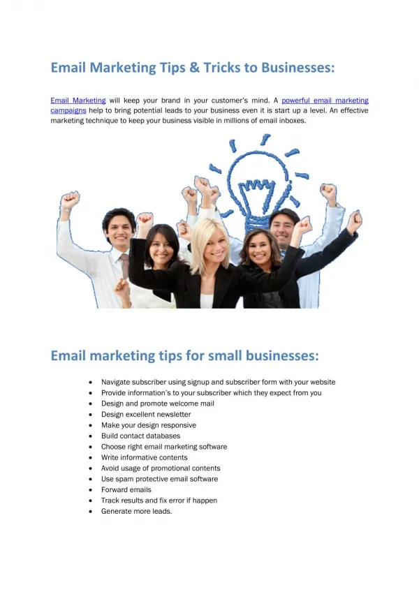 Email marketing tips for businesses
