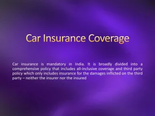 Car Insurance Coverage