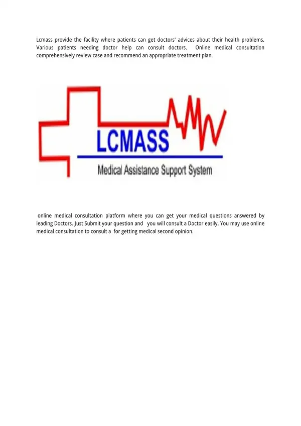 Lcmass Is A Helpful Of Guiding Others To Healthcare