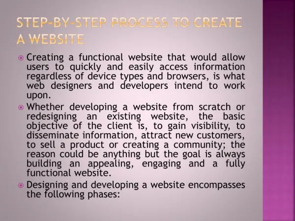Step-By-Step Process to Create a Website