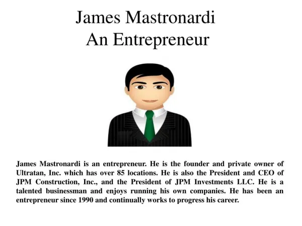 James Mastronardi An Entrepreneur