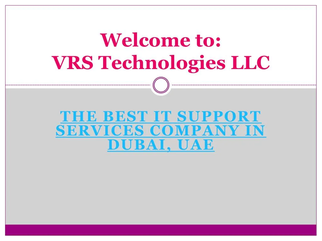 welcome to vrs technologies llc
