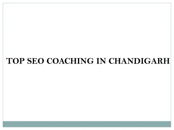 Top seo coaching in chandigarh