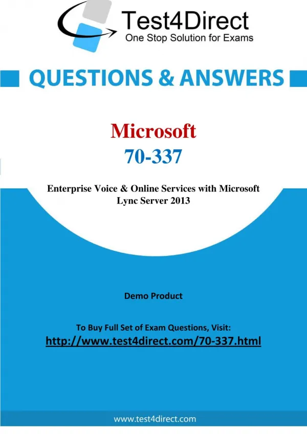 70-337 Microsoft Exam - Updated Questions
