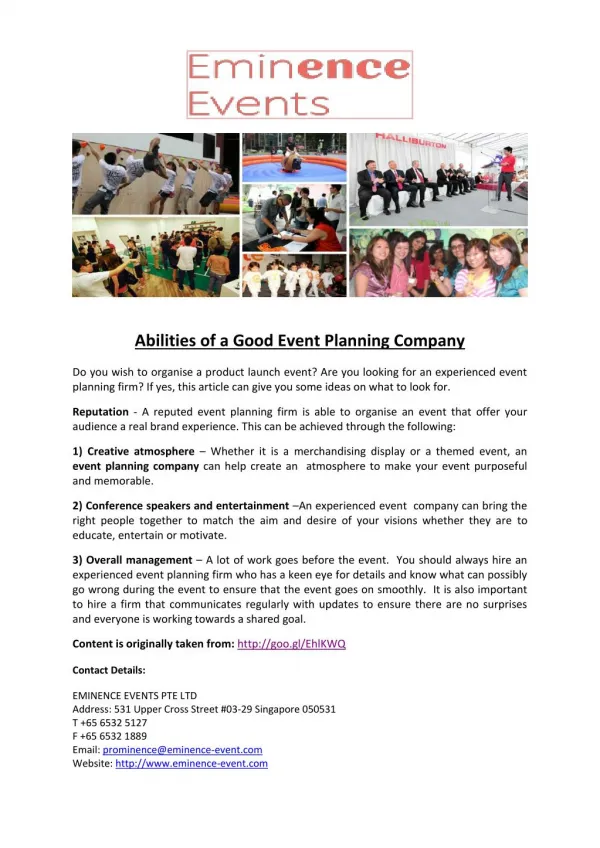 Abilities of a Good Event Planning Company