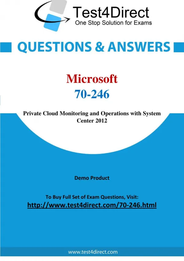 Microsoft 70-246 Exam Questions