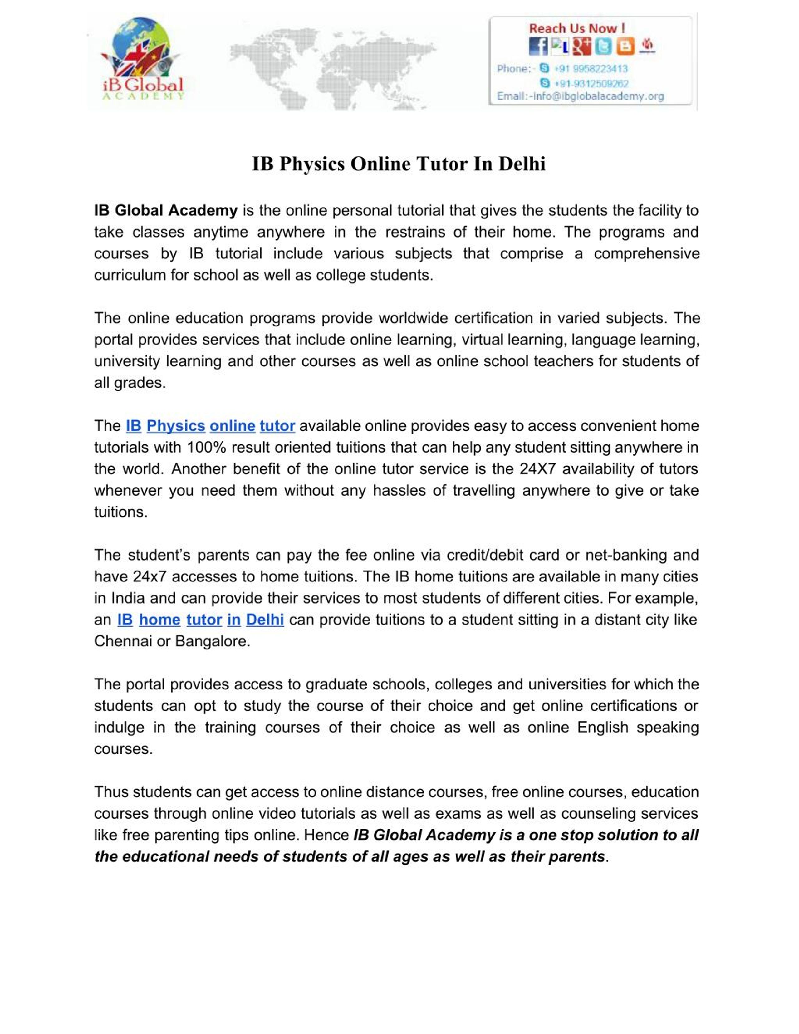 PPT - IB Physics Online Tutor In Delhi PowerPoint Presentation, free ...
