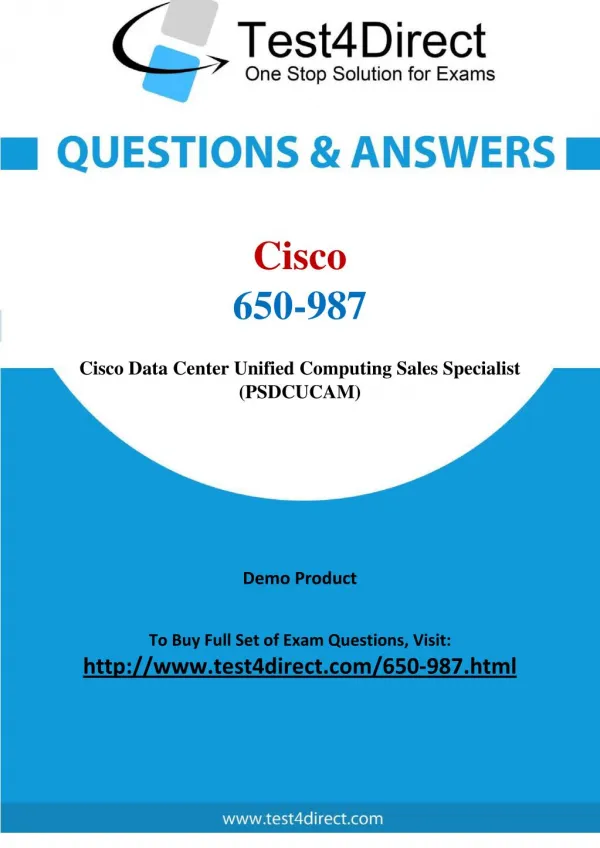 Cisco 650-987 Data Center Networking Sales Specialist Questions