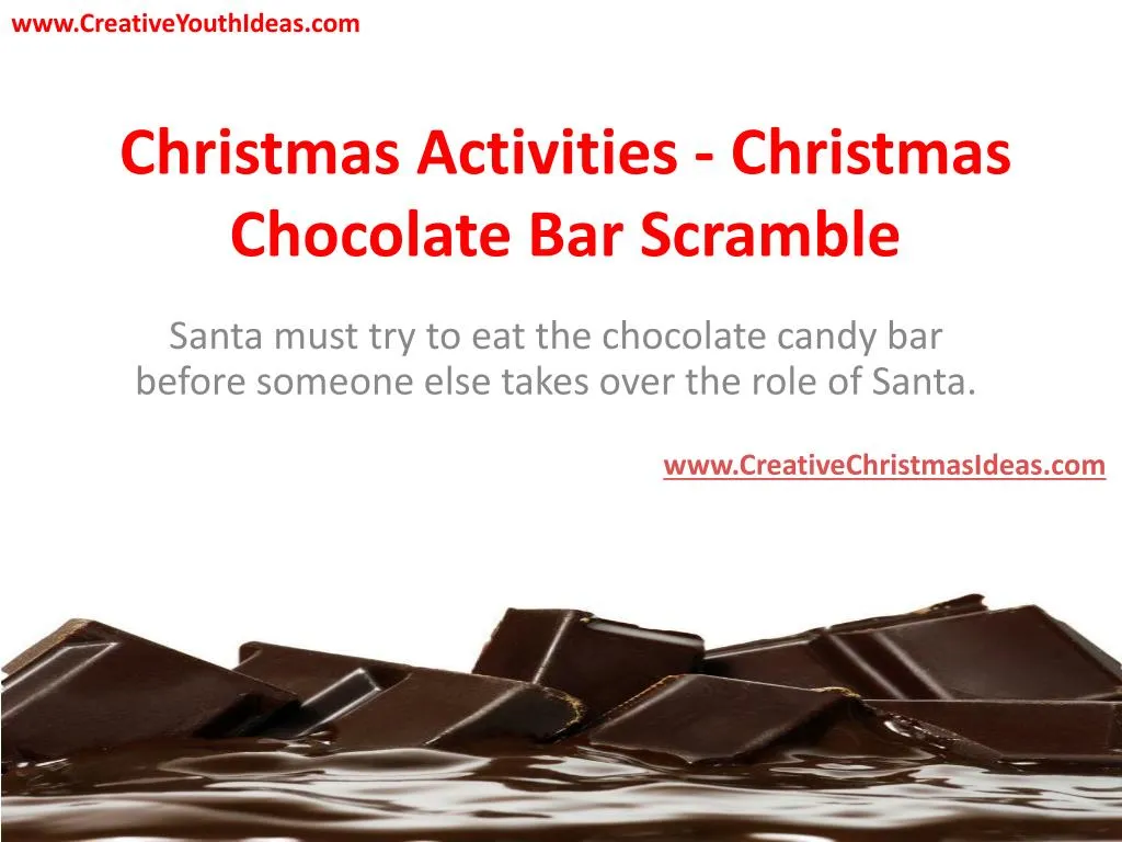 christmas activities christmas chocolate bar scramble