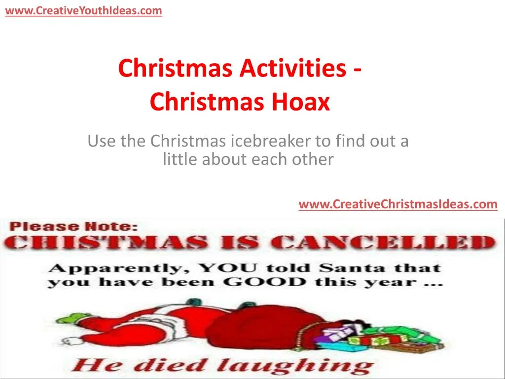 christmas activities christmas hoax