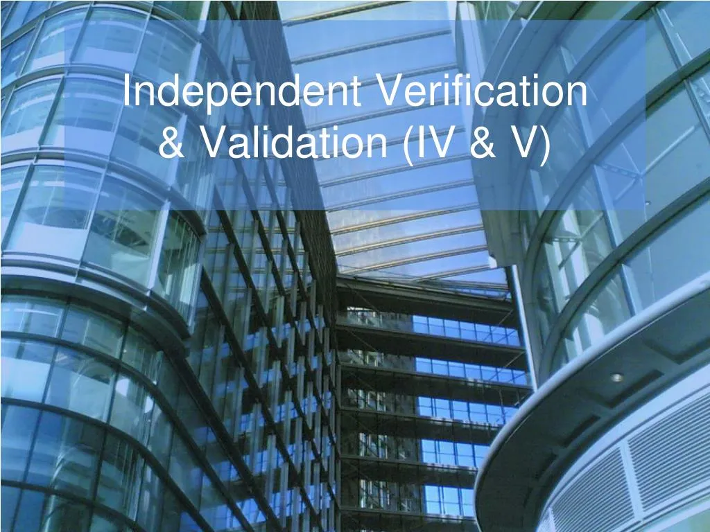 independent verification validation iv v