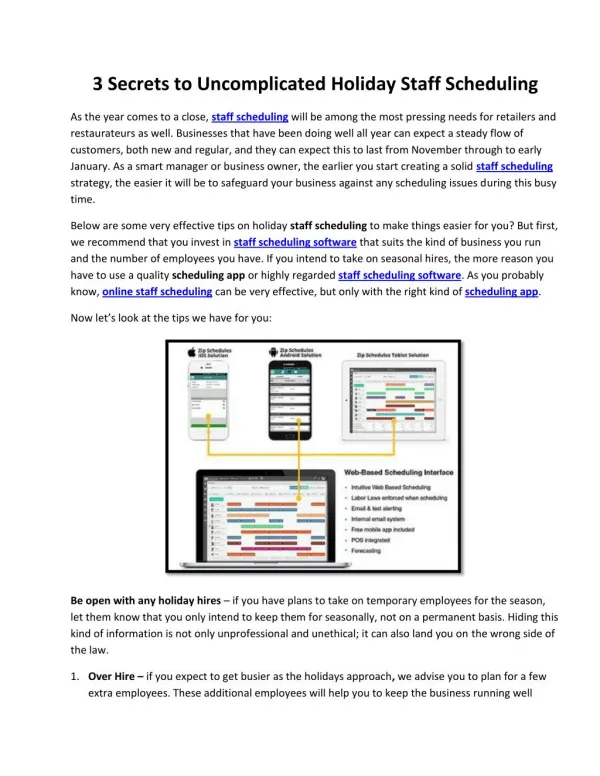 3 Secrets to Uncomplicated Holiday Staff Scheduling