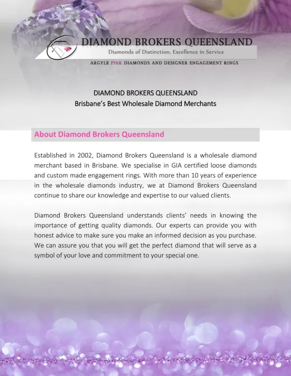 Diamond Brokers Queensland: Creators of Stunning Custom Diamond Rings