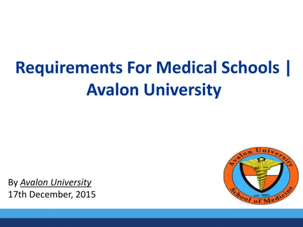 Requirements for Medical School | Avalon University