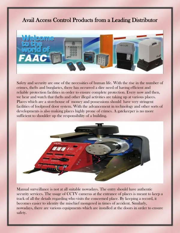 highly advanced and dynamic faac motors