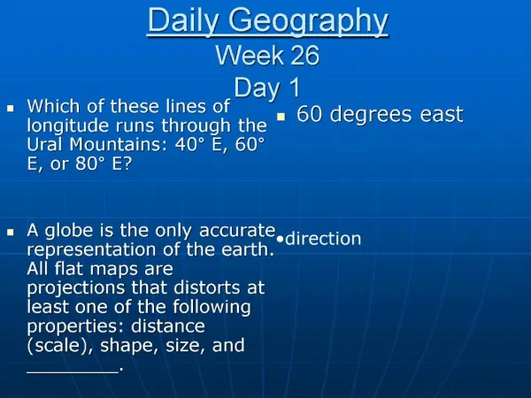 Daily Geography Week 26 Day 1