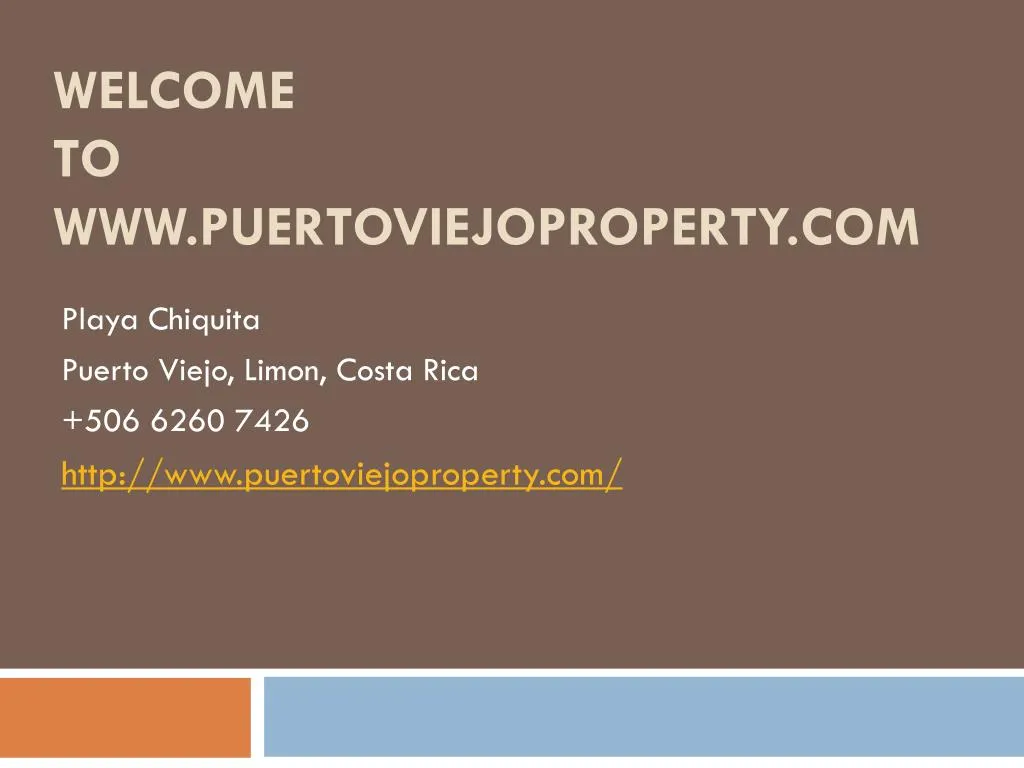 welcome to www puertoviejoproperty com