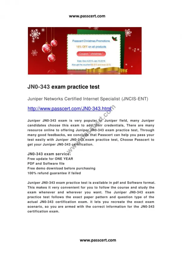 Juniper JN0-343 exam practice test