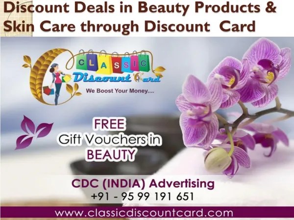 Discount Deals in Beauty Products & Skin Care through Discount Card