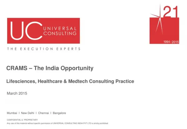 CRAMS - The India Opportunity