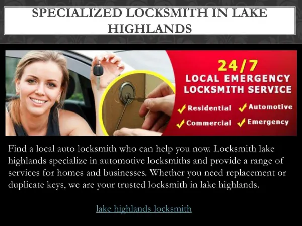 Locksmith Lake Highlands