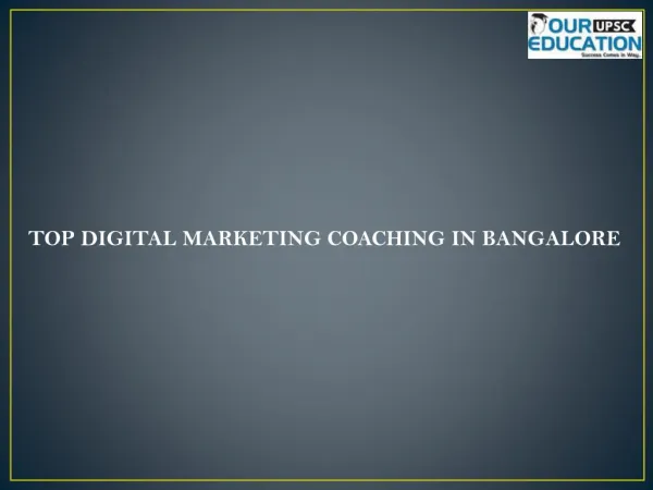Top digital marketing coaching in bangalore