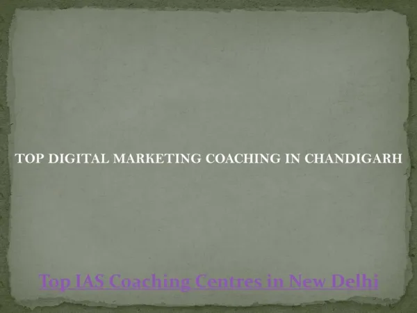 Top digital marketing coaching in chandigarh