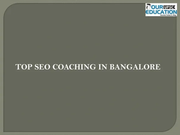 Top seo coaching in bangalore
