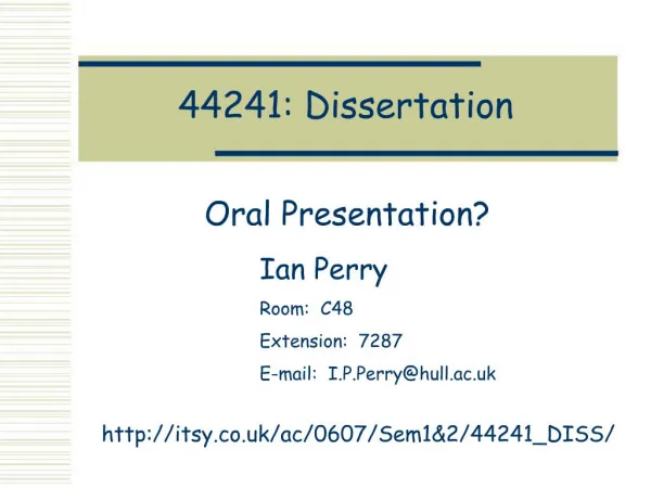 44241: Dissertation