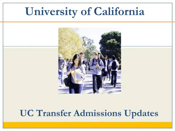 UC Transfer Admissions Updates