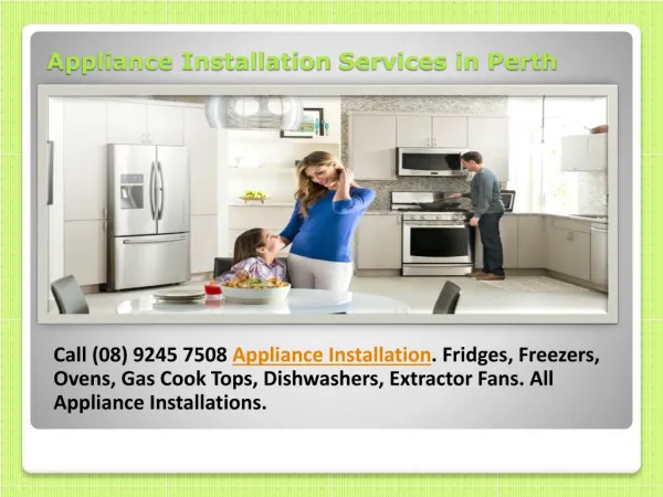 Appliance Installation Services in Perth