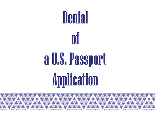 Denial of a U.S. Passport Application